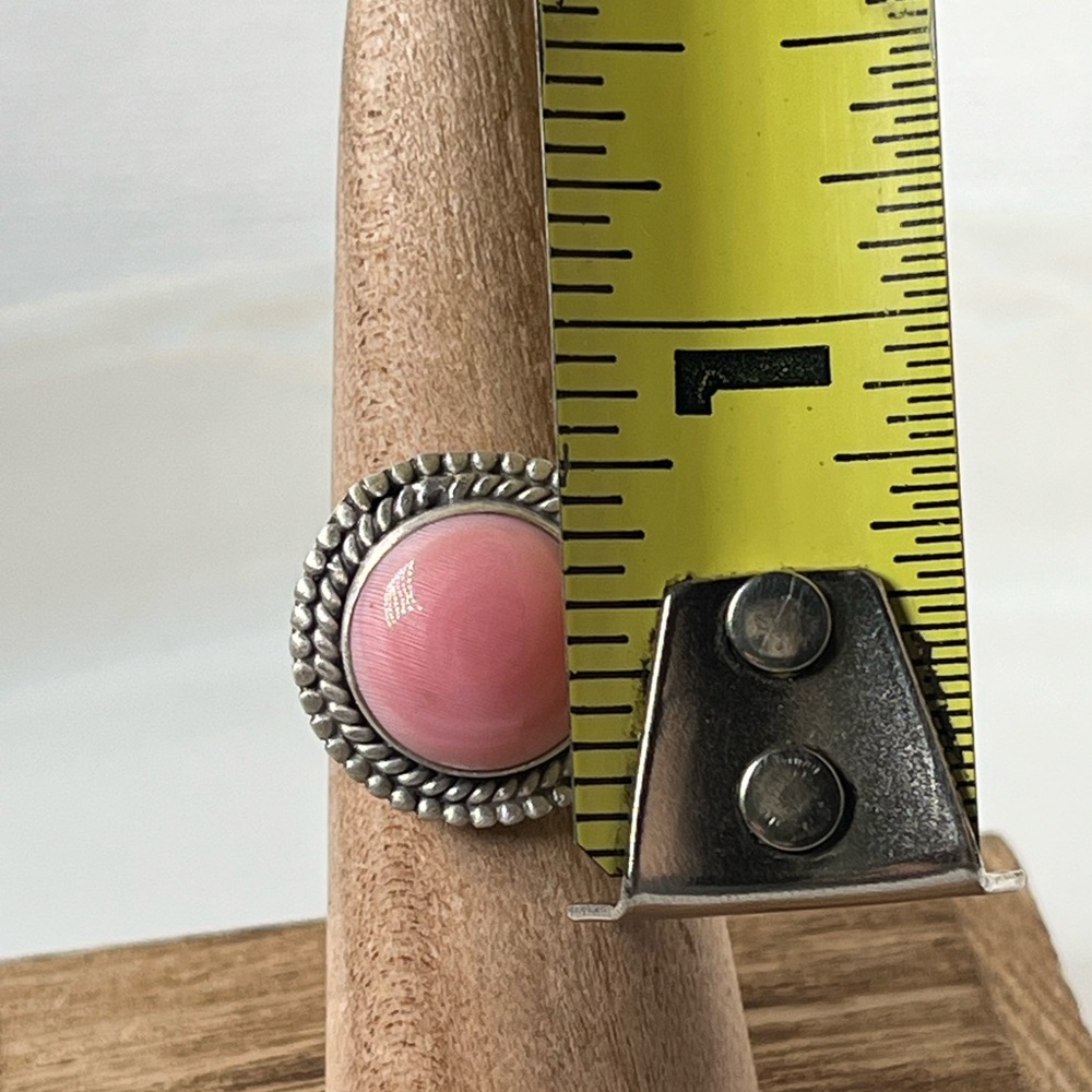 925 Solid Sterling Silver Pink Conch Shell Gemsto… - image 7